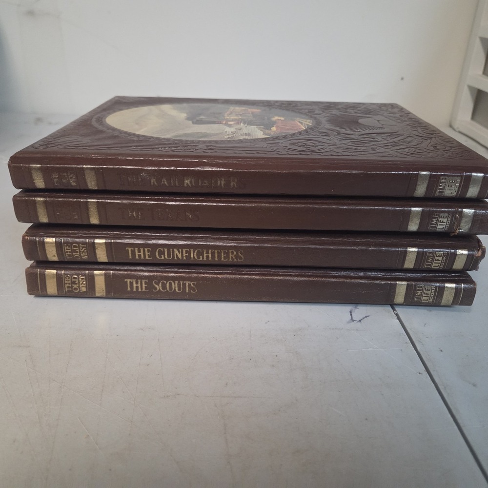 Lot of 4 Time Life Books The Old West The Texans Scouts Gunfighters Railroaders